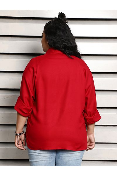 High Star By Styli Plus Size Boxy Casual Shirt with Button Placket