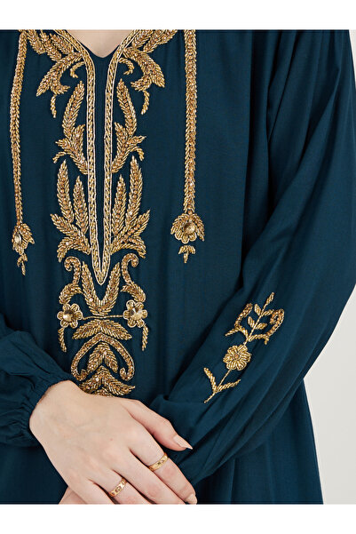 Maxim Creation By Styli V Neck Rayon Kaftan with Beaded Handwork