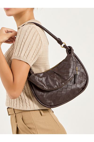 Styli Textured Shoulder Bag with Attached Pouch