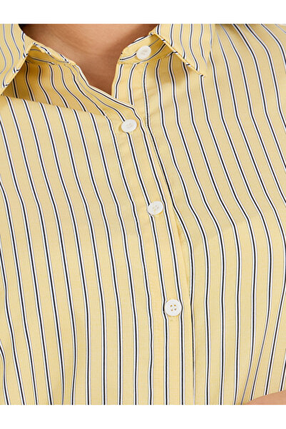 Styli Plus Size Oversized Striped Long Sleeve Shirt