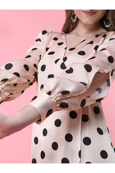 Mish By Styli Polka Dot Print Wrap Style Midi Dress