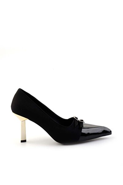 Bambi Mat Siyah Kadın Klasik Topuklu Ayakkabı K01188051238
