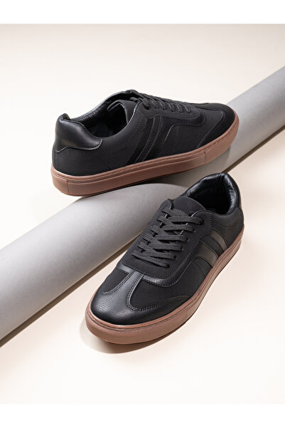 Styli Panelled Rubber Sole Lace Up Sneakers