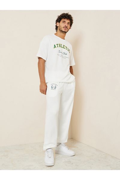Styli Slogan Print Oversized Terry T-Shirt and Jogger Co-Ord Set