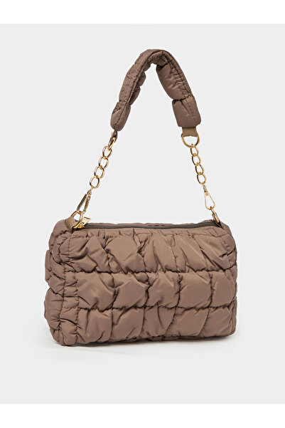 Styli Quilted Shoulder Bag with Detachable Strap and Zip Closure