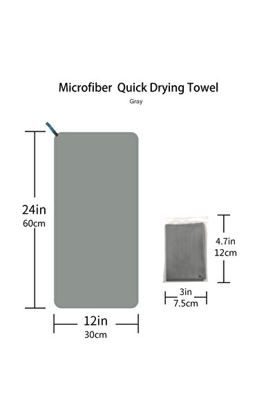 Choice منشفة شاطئ من الألياف الدقيقة MUTAO رمادية اللون مقاس 30×60 سم، ماصة و...
