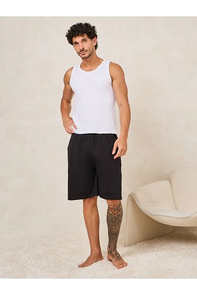 Styli Ribbed Cotton Vest with Scoop Neck