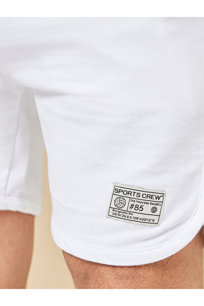 Styli Pure Cotton Terry Tennis Regular Shorts with Patch Detail