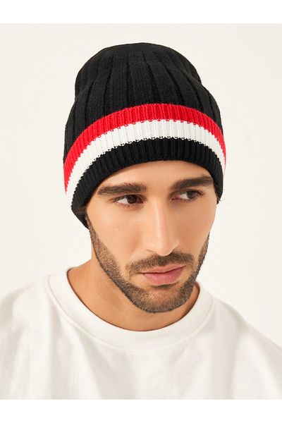 Styli Contrast Detail Knit Beanie