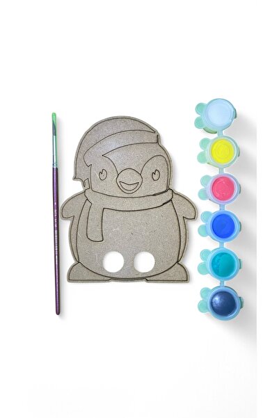 MEKSAPP Puppet Painting-Wooden Puppet Painting-Hobby Education Kit-Penguin Finger Puppet