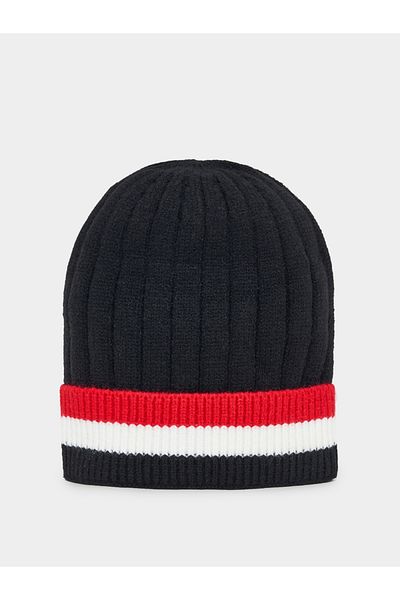 Styli Contrast Detail Knit Beanie