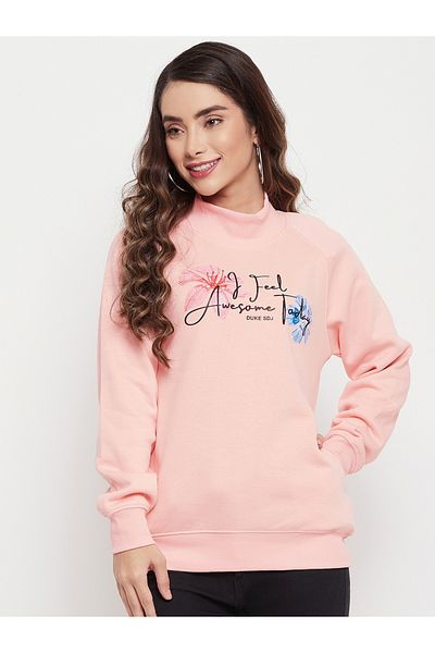Duke By Styli Front Graphic Print High Neck Sweatshirt