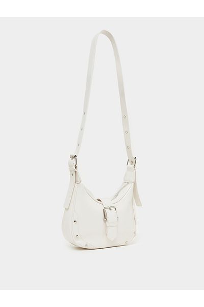 Styli Heart Studded Belted Shoulder Bag