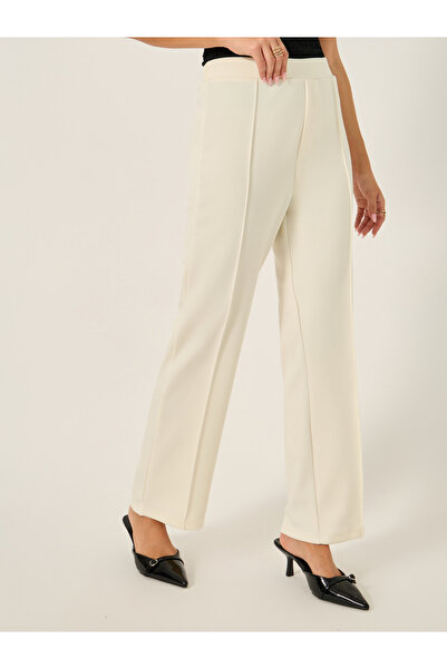 Styli Tapered Knit Pants with Elastic Waistband
