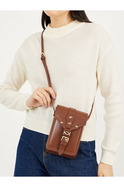 Styli Buckle Accent Crossbody Bag with Magnetic Closure