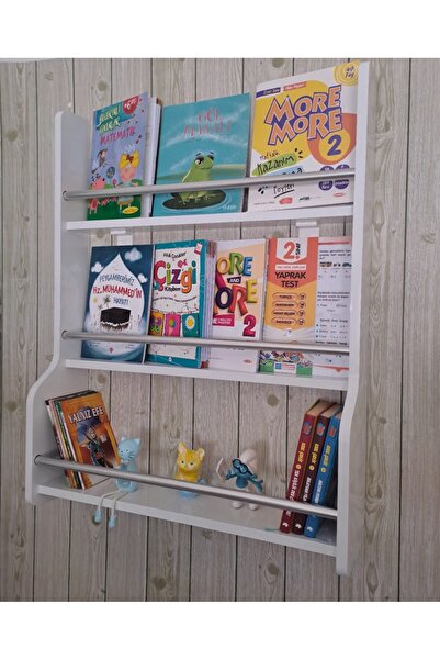 Nilgün Serisi 3 Raflı Montessori Kitaplık- Çocuk Odası Kitaplık Raf