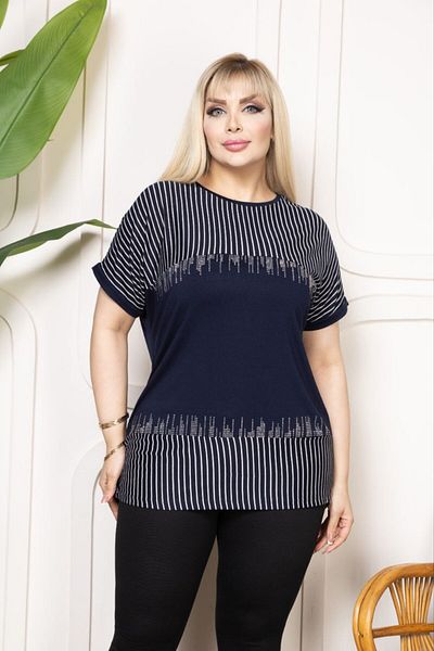 VERA COLLECTİON Battal Size Full Lichra Stone Embroidered Women's Bluz