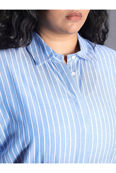 High Star By Styli Plus Size Classic Striped Oversized Casual Shirt
