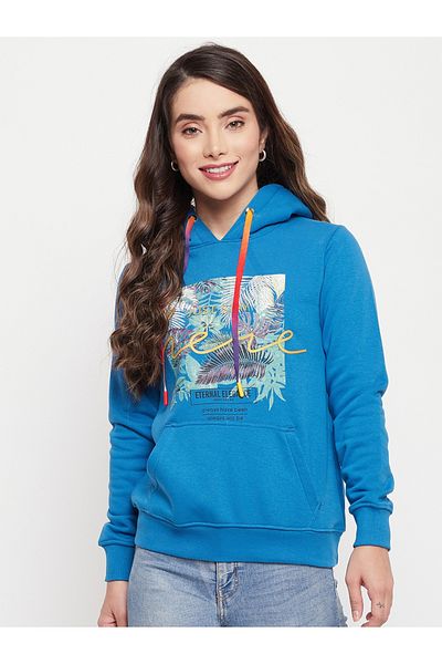 Duke By Styli Tropical Graphic Print Front Pocket Hoodie