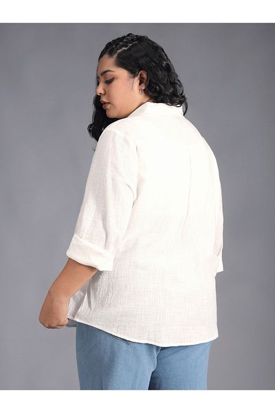 High Star By Styli Plus Size Solid Regular Fit Shirt with Pocket Detail