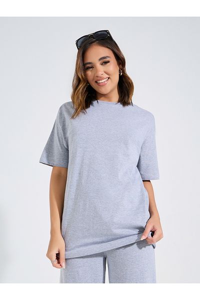 Styli Longline Oversized T-Shirt and Wide Leg Joggers Co-Ords