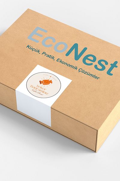 EcoNest Happy Eid 102 Pieces 5X5 cm Coated Sticker Eid Themed Packaging Gift Product