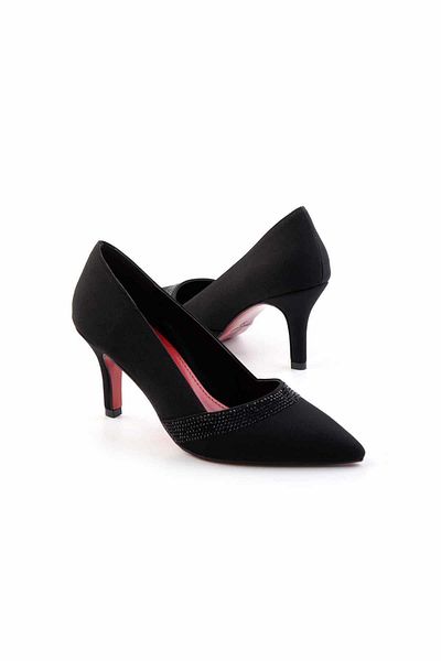 Bambi Pantofi clasici cu toc de damă negri mat K01231402038