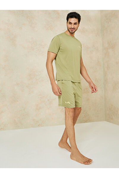 Styli Slogan Detail T-shirt and Shorts Set
