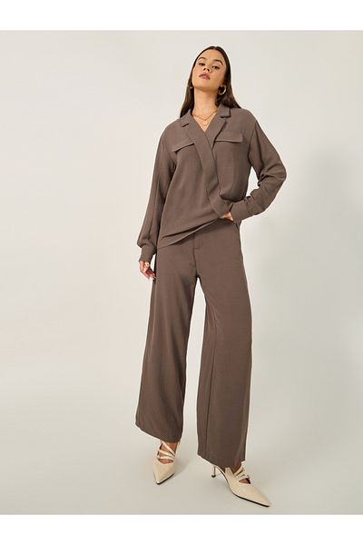 Styli High Rise Ankle Length Straight Fit Pants