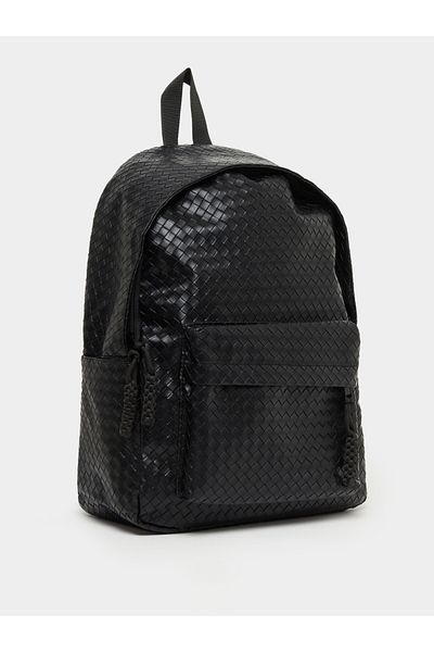 Styli Front Zip Pocket Textured Backpack