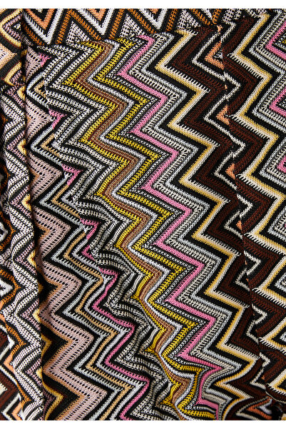Missoni Zigzag Desenli Geniş Paça Pantolon - Kahverengi