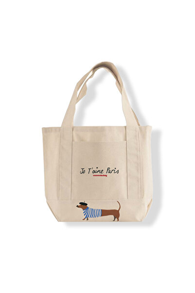 mononoke Paris Köpek Desenli Bez Çanta