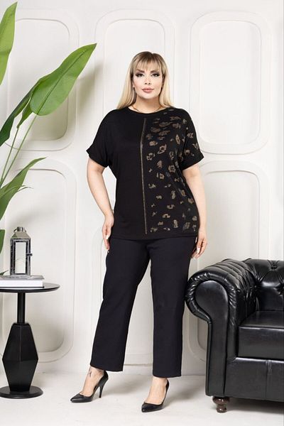 VERA COLLECTİON Battal Size Full Lichra Stone Embroidered Women's Bluz