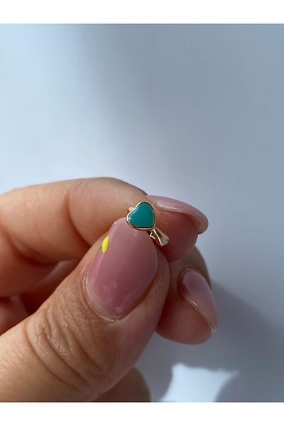 kurukafagift Heart Ocean Blue Color Tragus Helıx Lobe Cartilage Piercing 6 mm