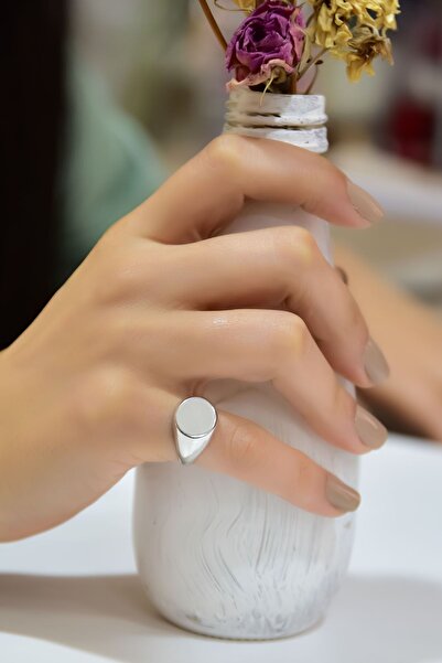 Papatya Silver 925 Ayar Gümüş Rodyum Kaplama Ayarlanabilir Şovalye Yüzük