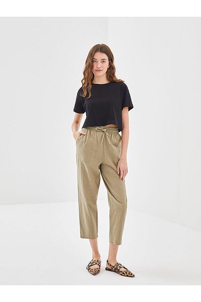 LC Waikiki Crop pentru femei cu decolteu rotund de sezon nou - S5EV13Z8
