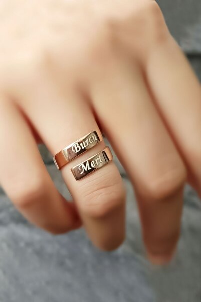 Papatya Silver 925 Ayar Gümüş Rose Kaplama Ayarlanabilir Aşk Sarmalı Isimli Yüzük