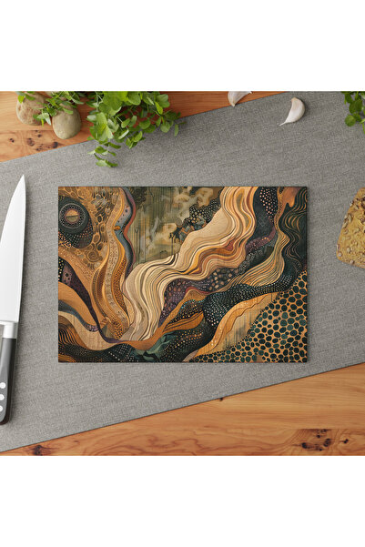 PaintedAnarchy لوح تقطيع من الزجاج المقسى أنيق ومتين - غير قابل للانزلاق ومضا...