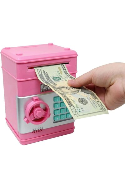 bilger Elektronik Işıklı Sesli Şifreli Kasa Otomatik Kağıt Para Alan Kasa Atm Şifreli Pilli Kumbara