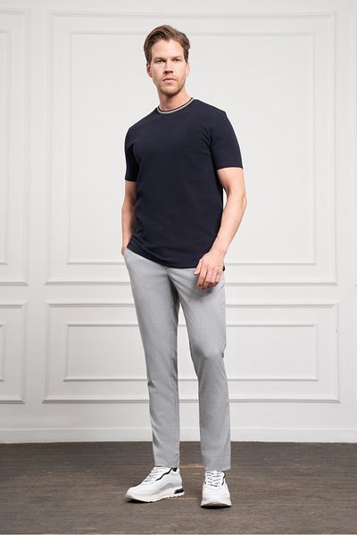 Morven Men's Navy Blue Trend Crew Neck Dynamic Fit T-Shirt