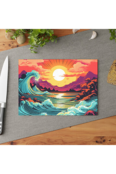 PaintedAnarchy لوح تقطيع من الزجاج المقسى من صن شاين - تصميم أنيق، سطح غير قا...