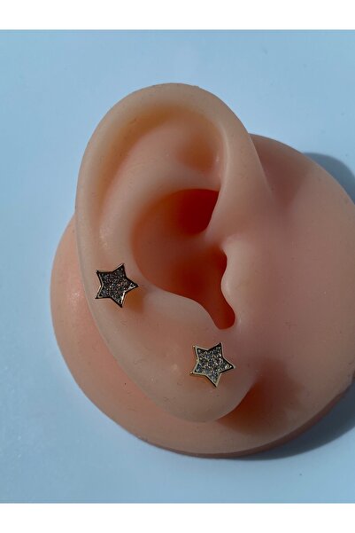 kurukafagift Star Yellow Color Studded Zircon Stone Earrings