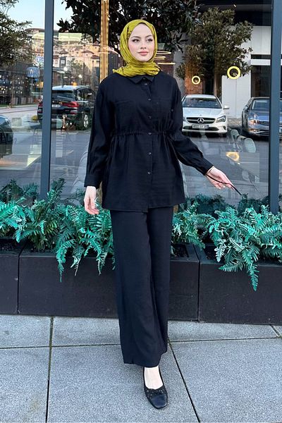Ovn. Σετ Tiana Gathered Waist - Μαύρο