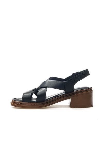 Mammamia Sandale de zi cu toc din piele naturală pentru femei 25 ani D25ys-2560 Z Negru