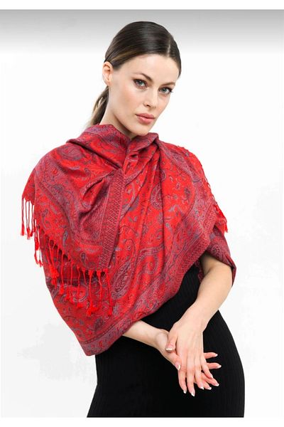 Pashmina Σάλι από κασμίρ |   Λουλούδι Ροδιού |   100% μαλλί κασμίρ |   70x180 εκ |   4 Εποχές
