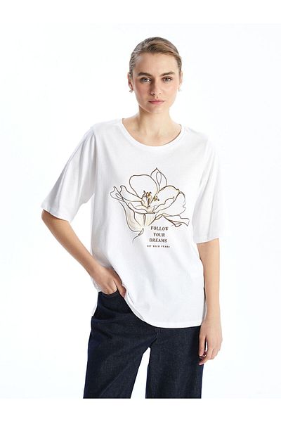 LC Waikiki New Season Crew Neck Floral Women's T-Shirt - S5Fc24Z8