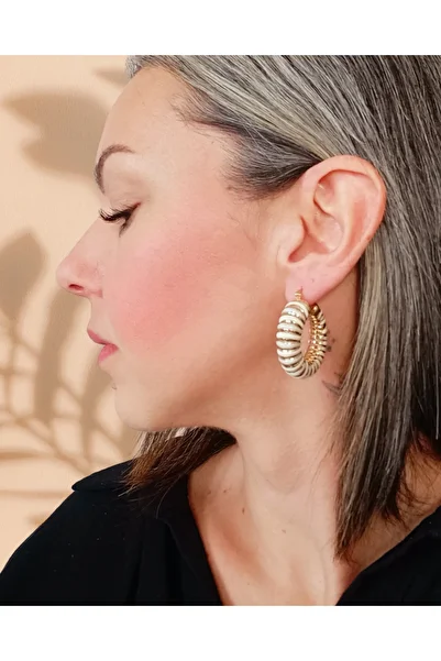 POKAK Women's Colorful Hoop Twist Earrings