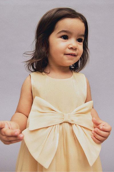 H&M Bow-detail organza dress