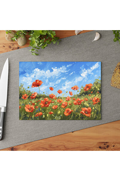PaintedAnarchy Stylish Tempered Glass Cutting Board with Non-Slip Surface - A...