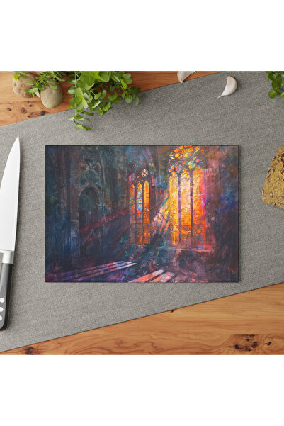 PaintedAnarchy Light and Shadow Glass Cutting Board Set - Non-Slip Surface, A...